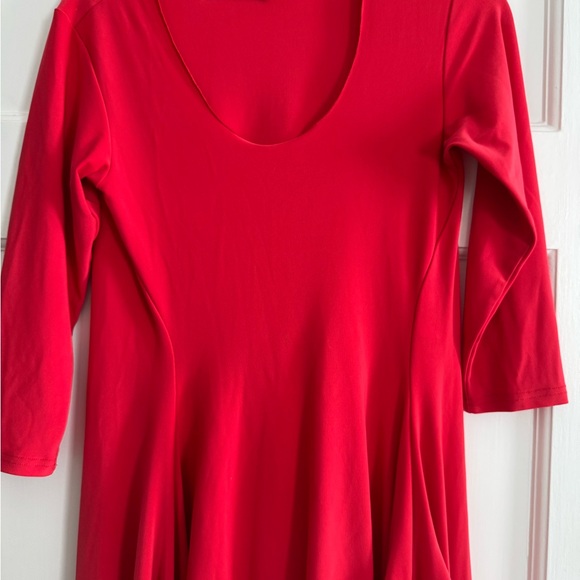 Sympli Asymmetrical Red Dress - Picture 2 of 5